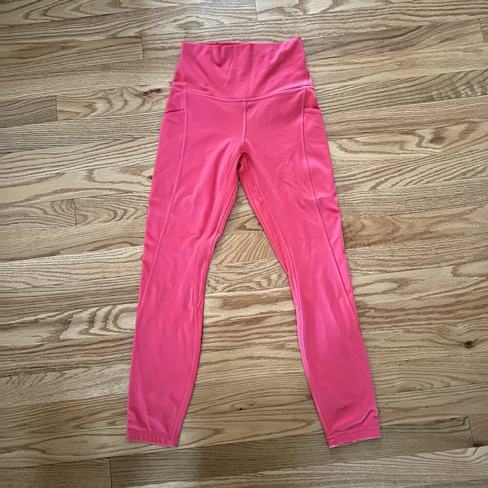 Lululemon Align High-Rise Leggings Pants w/ Pockets 25" Pale Raspberry 4 EUC!